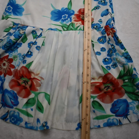 ASOS Floral Dress Sz 8 Mini Pleated Skirt Whimsigoth Party Boho Artsy - Picture 8 of 12